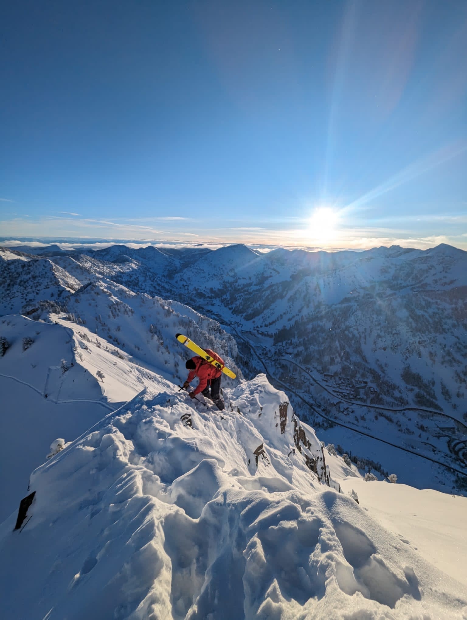 Barry Winston hiking on mountain ridge